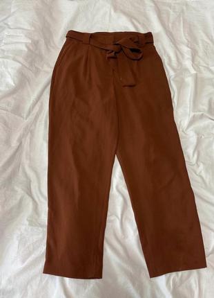 Класичні легенькі коричневі штани h&m 40 л2 фото