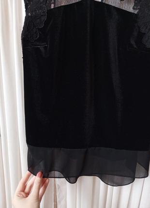 Красива чорна бархатна блуза з кружевом та шифоном coast.4 фото