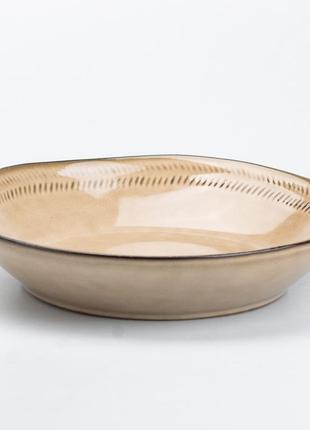 Тарелка широкая для супа неглубокая круглая керамическая