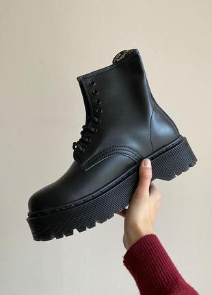 Dr. martens женские демисезонные  ботинки на высокой подошве 🆕кожаные черные мартенсы 🆕2 фото