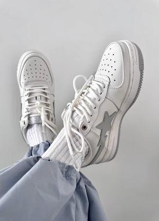 A bathing ape 🦧  bape sta x jjjjoud white / grey premium6 фото