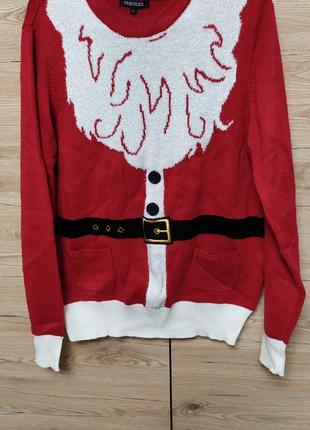 Чоловічий новорічний светр, кофта, футболка санта клаус, дід мороз, m