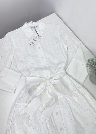 Розкішна сукня zara біла в прошву,є піткладка р м8 фото