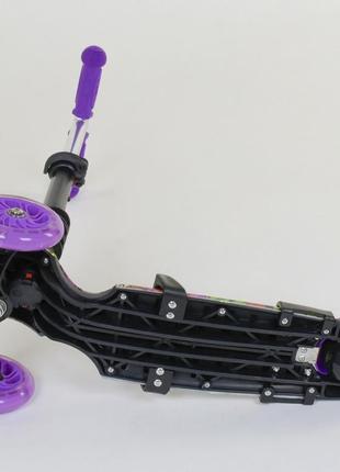 Самокат 5в1 best scooter 13400. абстракция, 3 pu колеса с подсветкой. фиолетовый3 фото