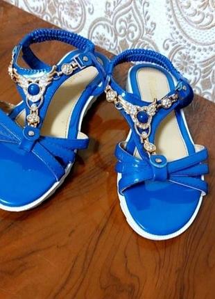 Сині жіночі босоніжки сандалі 36 розміру в ідеальному стані