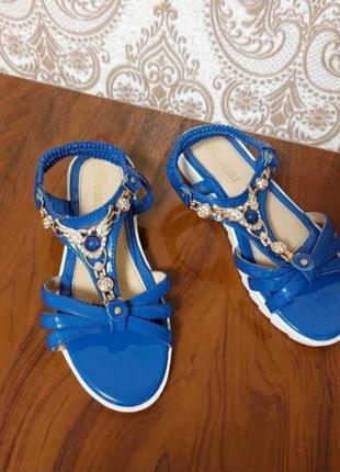 Синие женские босоножки сандалии 36 размера в идеальном состоянии2 фото