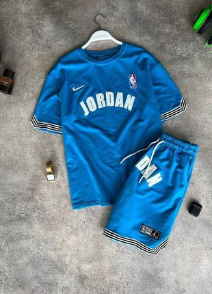 Мужской синий летний костюм jordan8 фото