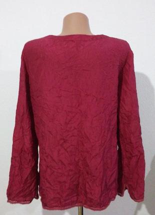 Свободная блуза с мятым эффектом из натурального шелка cappuccino3 фото