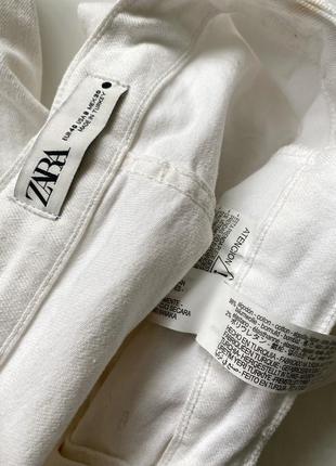 Zara  білі прямі джинси кльош  з кишенями база карго5 фото