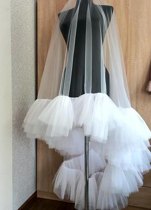 Фата накидка с очень пышным рюшем