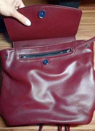 Бордовая сумка - рюкзак3 фото