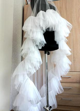 Фата накидка с двойным рюшем