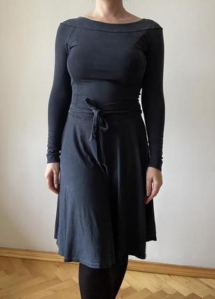 Сукня приталена міді з довгим рукавом1 фото