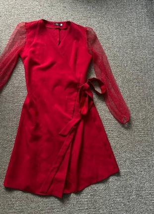 Червоне плаття на запах розмір хл