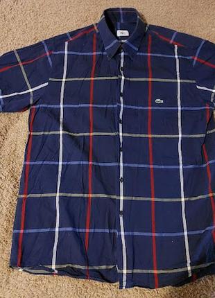 Стильная мужская рубашка, шведка в клетку lacoste