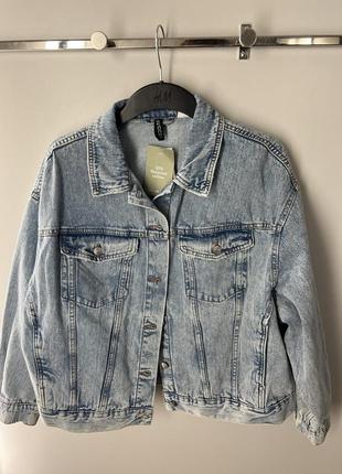Нова блакитна джинсова куртка h&m курточка джинсовка новая голубая джинсовая5 фото