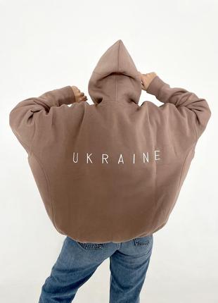 Худі з написом one size худі мокко беж коричневий