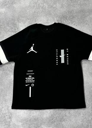 Мужская черная футболка jordan люкс качество1 фото