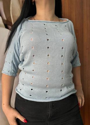 Жіноча в'язана блузка розмір 46-502 фото