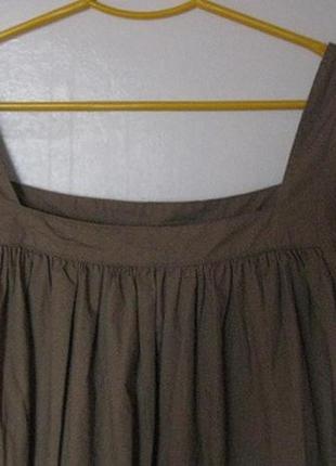 Блуза коричневая коттон2 фото