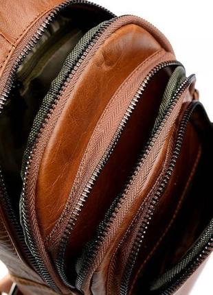 Мужская сумка из натуральной кожи 4036 коричневый3 фото