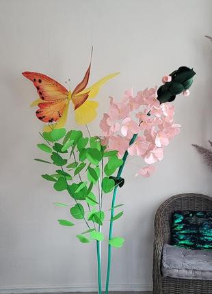Фотозона метелики ростовий декор великі квіти ростові квіти  декорації декор вітрини