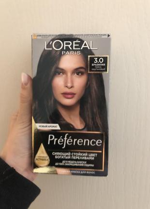 Стойкая краска для волос l'oreal paris preference 3.0 brasilia dark brown, 174 мл1 фото