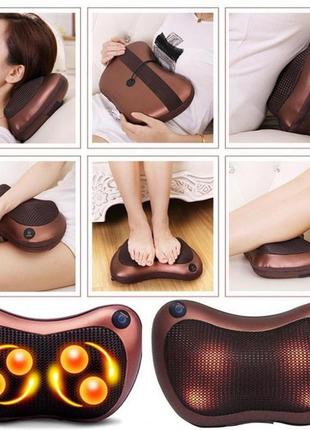 Масажна подушка car and home massage pillow, масажер для шиї автомобільний2 фото