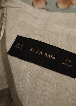 Zara удлиненный жилет на запах карманы 100% лен4 фото