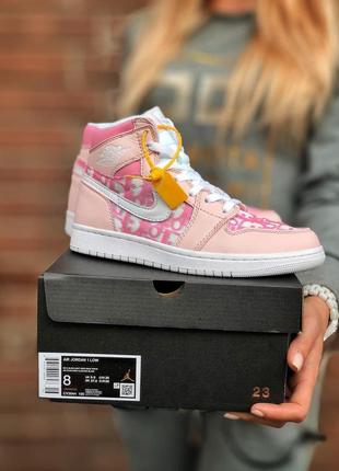 Nike air jordan 1 retro x dior pink🆕 шикарные кроссовки найк🆕 купить наложенный платёж