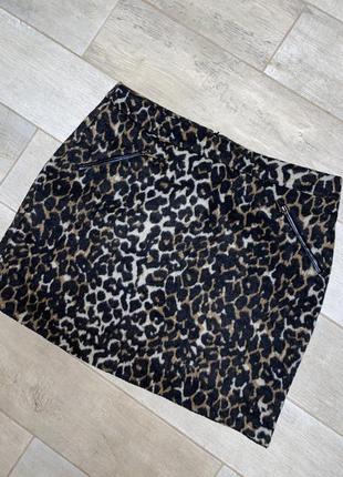 Леопардовая мини юбка ,зимняя юбка,большой размер(019)1 фото