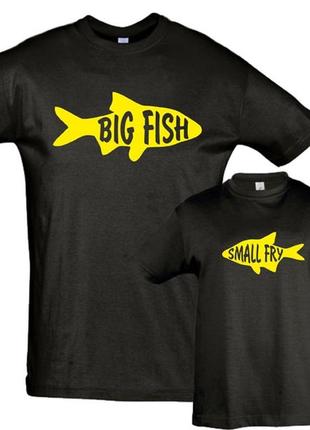 Фп005847	набор футболок  family look. папа и сын "big fish. small fry" push it