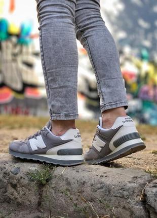 New balance 574 white/grey🆕 шикарные женские кроссовки 🆕 купить наложенный платёж4 фото