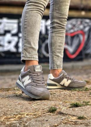 New balance 574 white/grey🆕 шикарные женские кроссовки 🆕 купить наложенный платёж8 фото