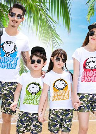 Фп005852	футболки фэмили лук family look для всей семьи "happy family" push it