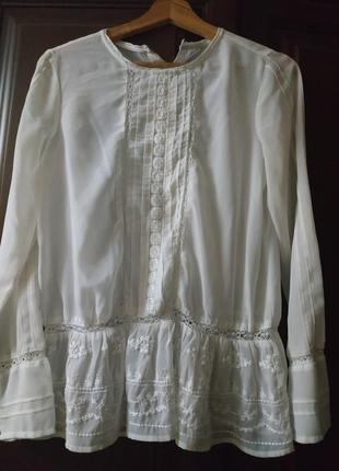 Нарядная белая блуза.вышиванка1 фото