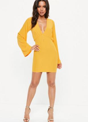 Жовте плаття сорочка в стилі кімоно
