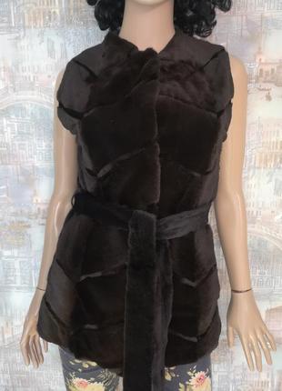 Wilvorst жилетка безрукавка стрижена норка is р. 40 або xs німеччина