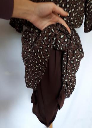 Чайное коричневое платье миди с поясом jacqueline de yong (размер 38)10 фото