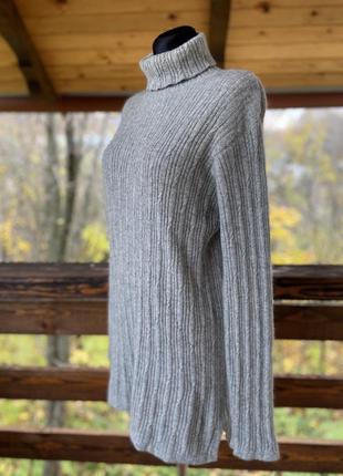 Стильний фірмовий якісний натуральний кашеміровий довгий светр гольф у коси3 фото