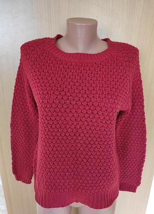 Красный теплый фактурный свитер на молнии new look