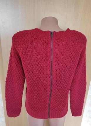 Красный теплый фактурный свитер на молнии new look3 фото