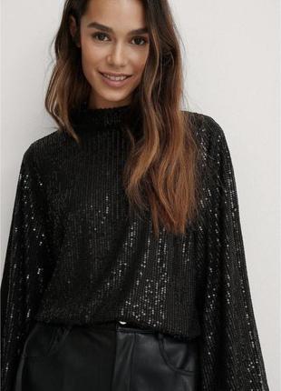 Блуза в паєтках h&m