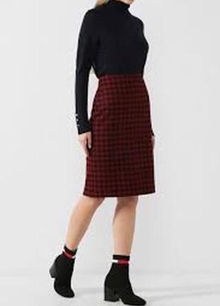 Шерстяная теплая  юбка  миди в клетку премиум бренд hobbs