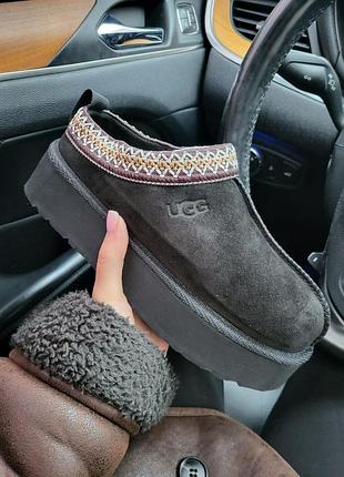 Замшевые угги ugg tasman platform black