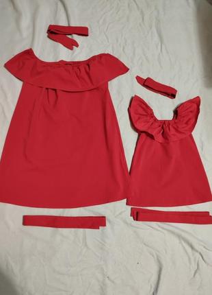 Комплект платьев мама дочка l и 80 размер 5504ю