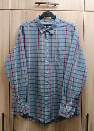 Брендовая мужская рубашка в клетку tommy hilfiger