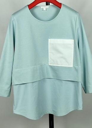Cos отличная блуза рубашка хлопок в голубом бирюзовом цвете м