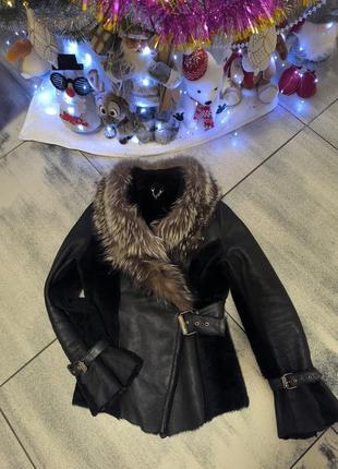 Дубленка косуха с натуральным мехом
