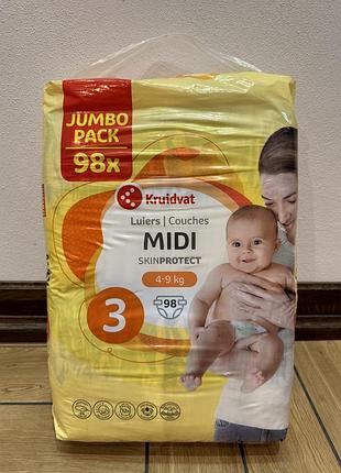 Підгузки kruidvat midi 3 ( на 4-9 кг)